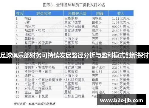 足球俱乐部财务可持续发展路径分析与盈利模式创新探讨